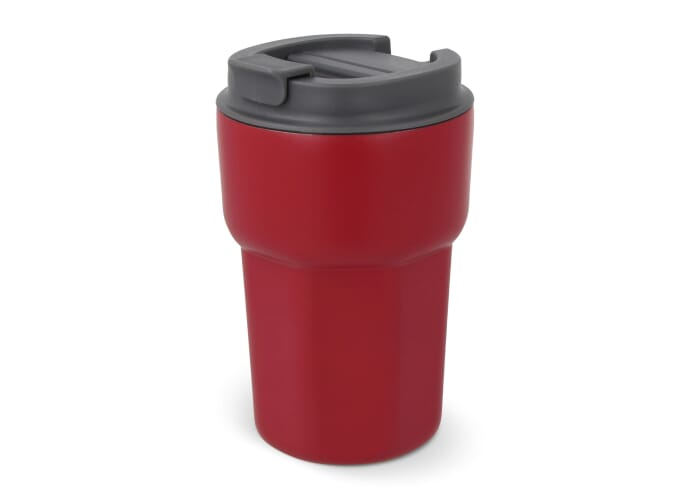 Mug personnalisé avec couvercle 350ml Zambezi Rouge foncé